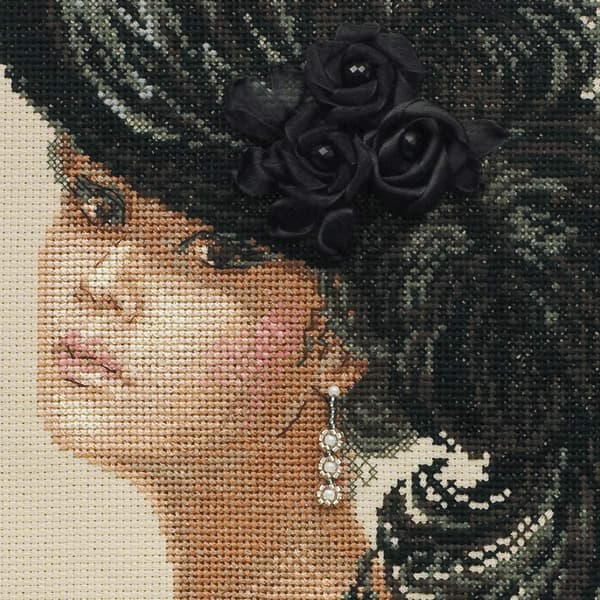 Broderikit med korssting - Riolis "Fløjlsaften" 30x40 cm