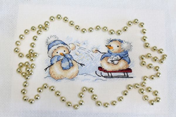 Broderikit MP Studia "Sjove snemænd" 13x7 cm