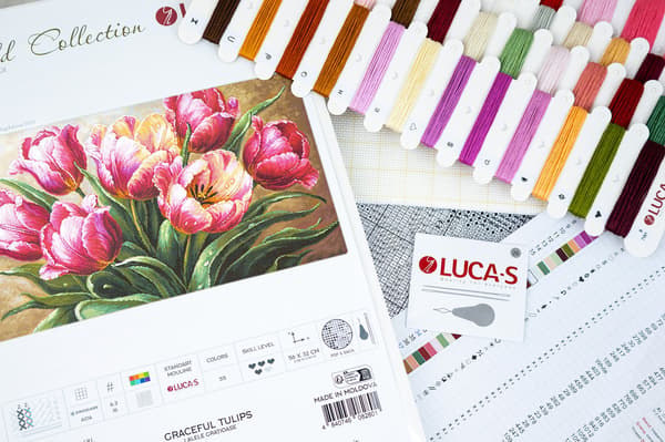 Broderikit Luca-S B718 - "Yndefulde tulipaner" 56x32cm