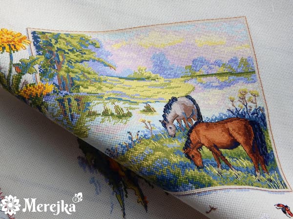 Broderikit Merejka K-139 - "Heste" 30x30 cm
