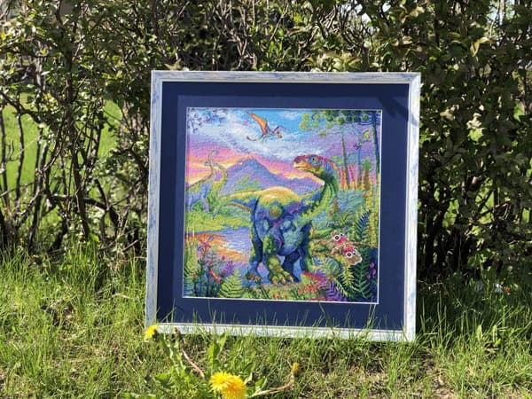 Broderisett Riolis "Dinosaurussenes tid" 40x40 cm