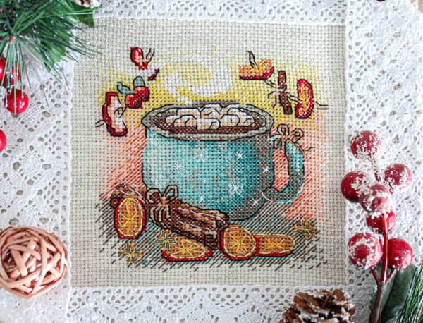 Broderikit MP Studia "Hyggelige møder" 12x12 cm