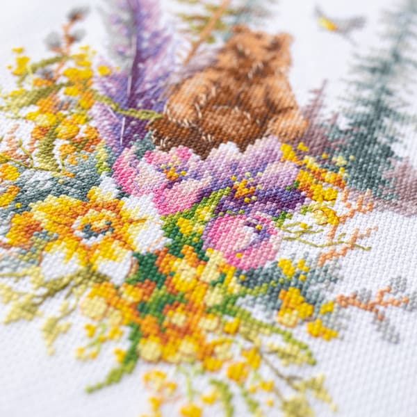 Broderisett Magic Needle "Vårskogand" 17x27 cm