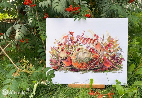 Broderikit Merejka K-190 - "Rapsodi i rødt" 26x43 cm