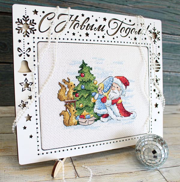 Broderikit MP Studia "Festligt träd" 13x11 cm