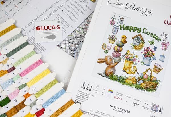 Broderikit Luca-S B7048 - "Glad Påsk" 28x28cm