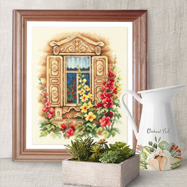 Broderikit Magic Needle "Smukt vindue" 16x20 cm