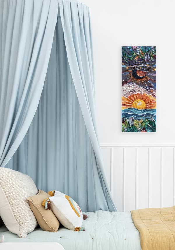 Perlebroderi Abris Art "Mellem dag og nat" 40x16cm