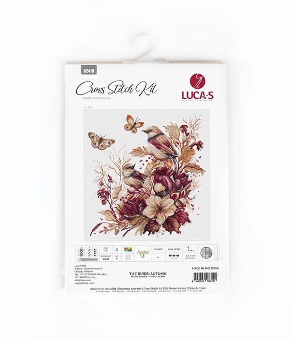 Broderikit Luca-S B2419 - "Fuglene-efterår" 21x21 cm