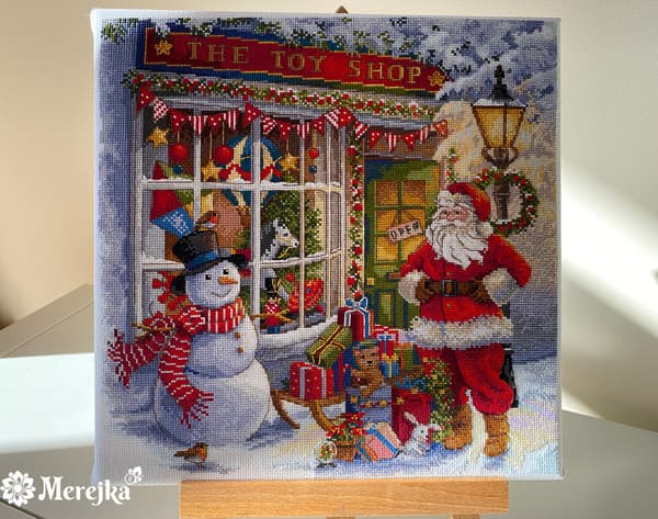 Broderikit Merejka K-213 - "Legetøjsbutik" 30x30 cm