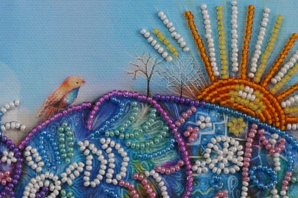 Perlebroderi Abris Art "Neonelefant" 15x15 cm