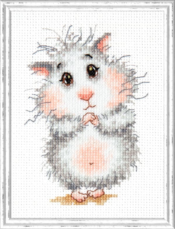 Broderikit Magic Needle "Køb en hamster, tak!" 9x13 cm
