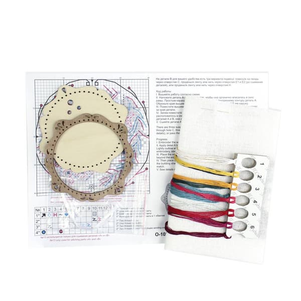 Broderikit med ramme MP Studia "Miniature. Vintergave" 11x11cm/4.33x4.33"