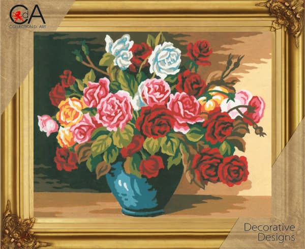Kanavatyö Collection D`Art "Ruusukulho" 22x30 cm