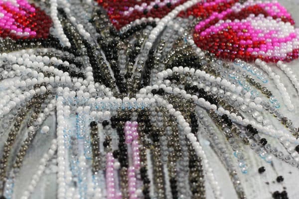 Perlebroderi Abris Art "Rød smaragd" 22x40 cm