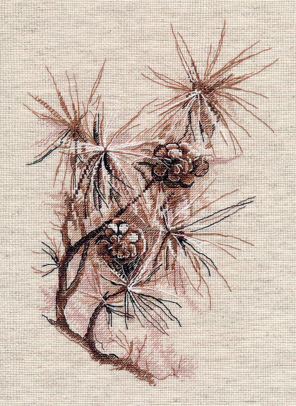 Broderisett Oven «Tallkvist» 18x27 cm