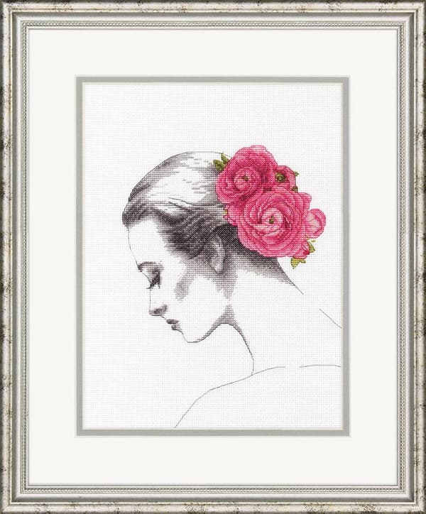 Broderikit Dimensions "Blomsterportræt" 22,8x30,4 cm