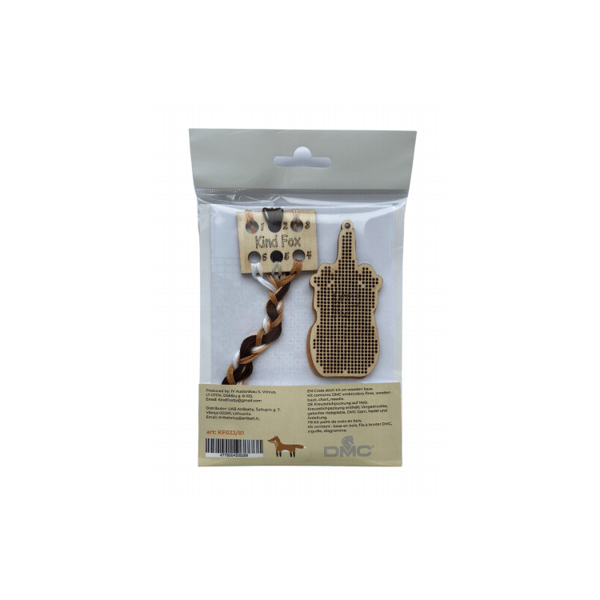 Träbroderi Kind Fox "Tomte i brun hatt" 4.5х9cm