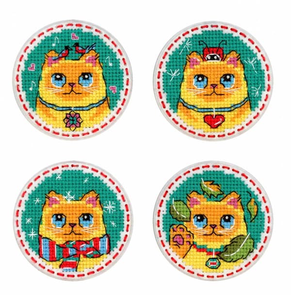 Broderikit MP Studia "Katter. Magneter" 6x6 cm
