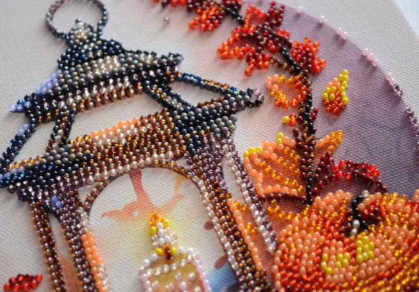 Broderikit med perler Abris Art «Høstlys» 20x20cm