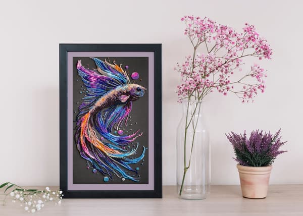 Perlebroderi Abris Art "Farvesval" 21x36cm