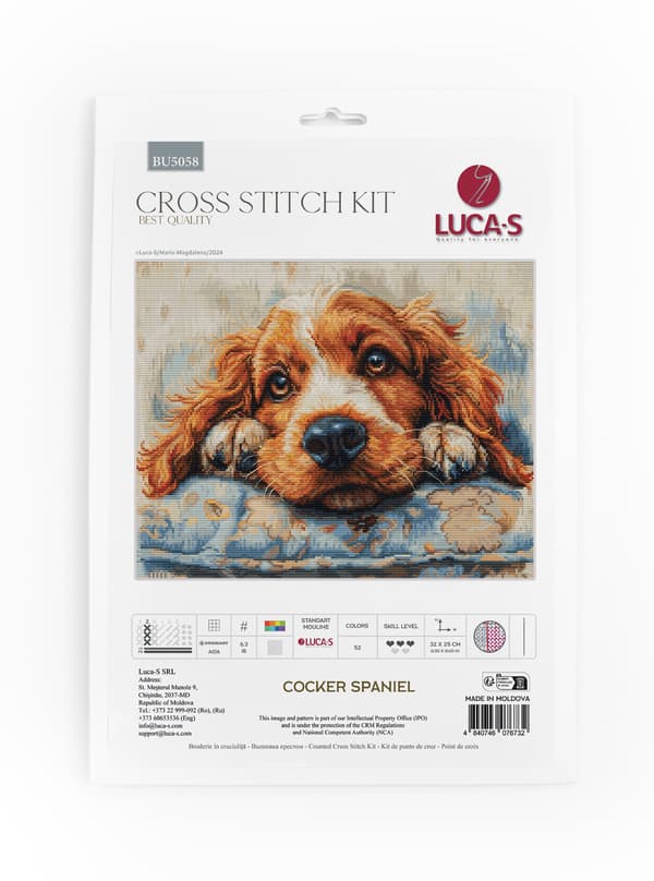 Broderisett Luca-S BU5058 - "Cocker spaniel" 32x25 cm