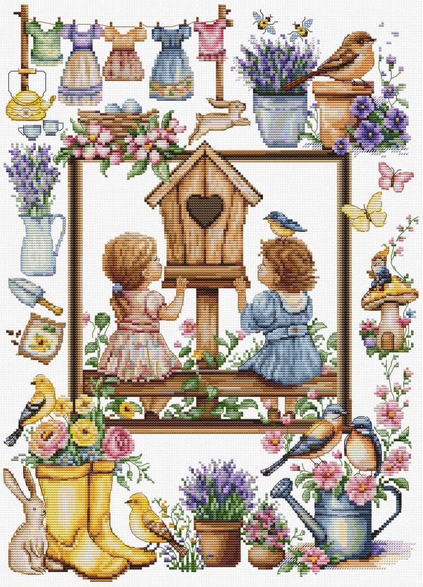Broderikit Luca-S B7047 - "Vår Trädgård" 27x37cm