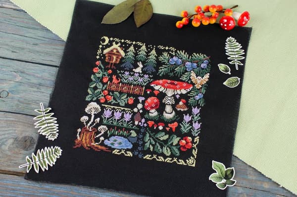 Broderisett MP Studia "Sampler. Mystisk skog" 19x19 cm