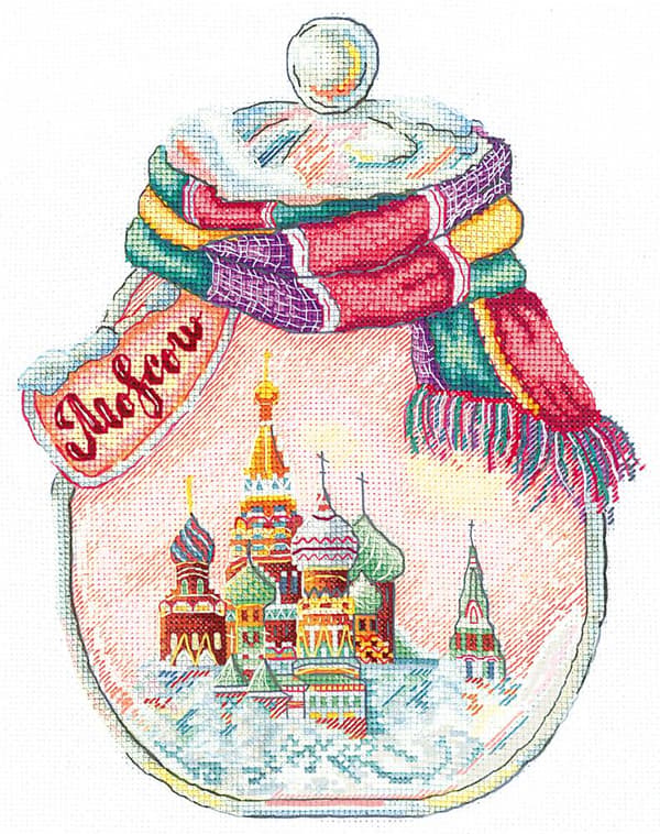 Broderikit Andriana "Städer i flaskor" 18x23 cm
