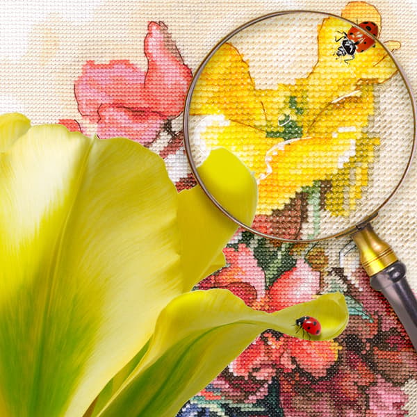 Broderikit RTO "Tulipaner og påskeliljer" 21x29.5