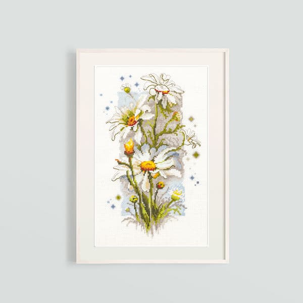 Broderisett Magic Needle "Hvite prestekrager" 14x23 cm
