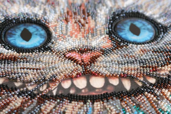 Perlebroderi Abris Art "Cheshirekatten" 32x27 cm
