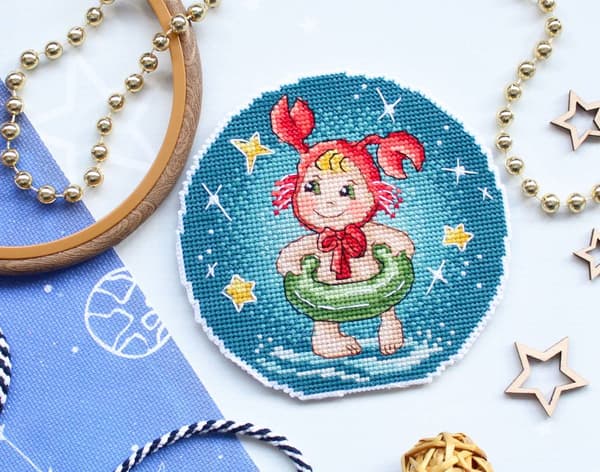 Broderikit Plastik Canvas MP Studia "Stjernetegn. Krebsen" 12x12 cm