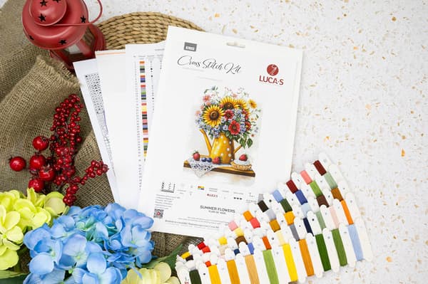 Broderisett Luca-S B7052 - "Sommerblomster" 25x34cm