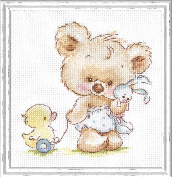 Broderikit Magic Needle "Mina leksaker" 13x13 cm
