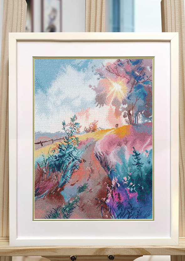 Broderikit Oven "Farveeksplosion" 24x35 cm