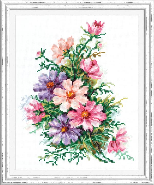 Broderikit Magic Needle "Kosmosblomster" 18x24 cm