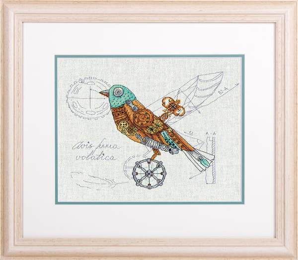 Broderikit Panna "Urværksfugl" 22x28cm