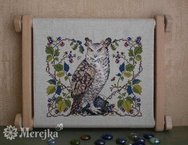 Broderisett Merejka K-148B - "Ugglan" 20x16 cm