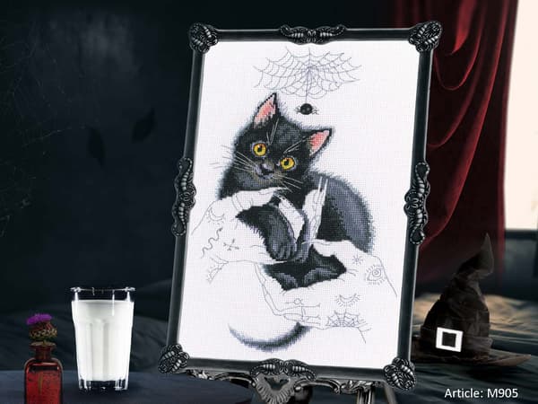 Broderikit RTO "Kattemagi" 16.5x25 cm