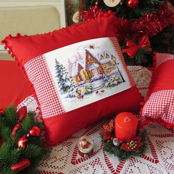 Broderisett Magic Needle "Vinterhus" 20x17 cm