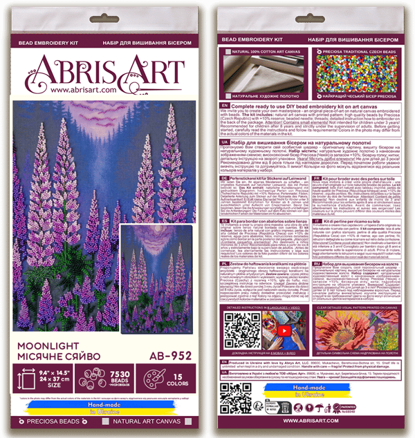 Broderikit med perler Abris Art "Månens lys" 24x37cm