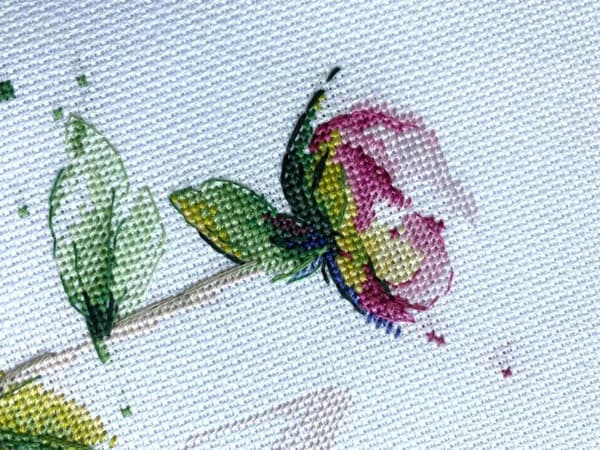Broderikit Oven "Elegant pæon" 16x29 cm