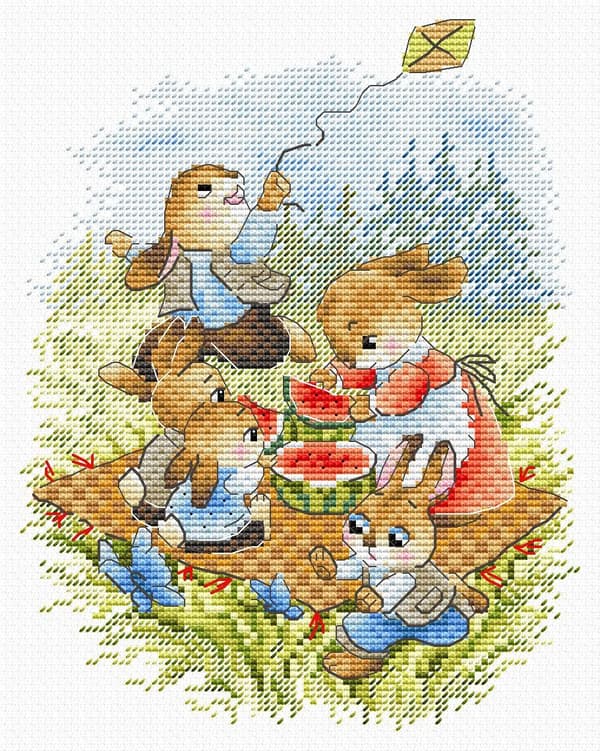 Broderikit MP Studia "Vattenmelon-picknick" 20x16cm