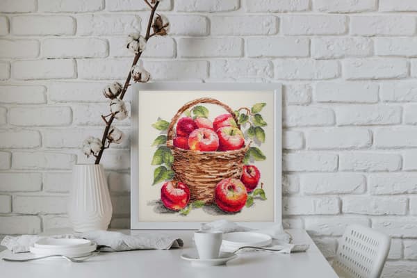 Broderisett Abris Art "Epler i mengde" 23x22 cm