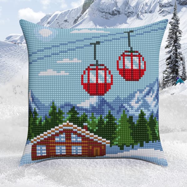 Broderikit Pude Collection D`Art 5491CC - "Vinterferie" 40x40 cm