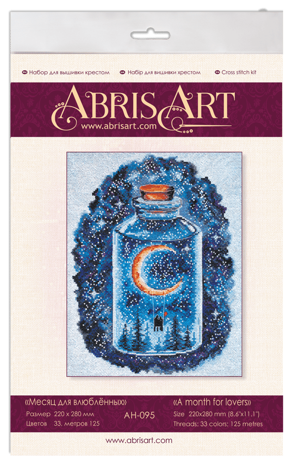 Broderikit Abris Art "En måne for forelskede" 22x28 cm