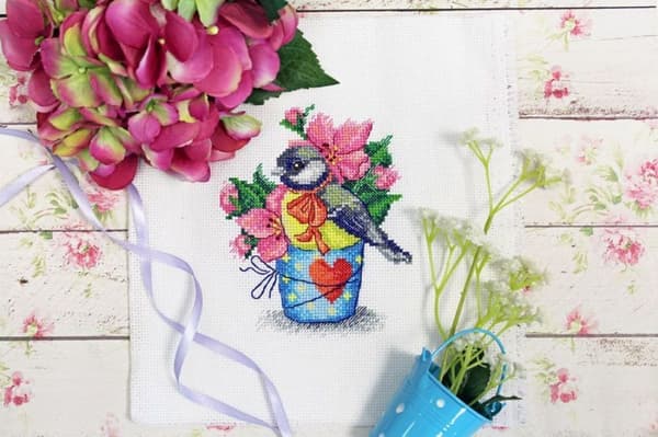 Broderikit MP Studia "Forårsmus" 12x14 cm