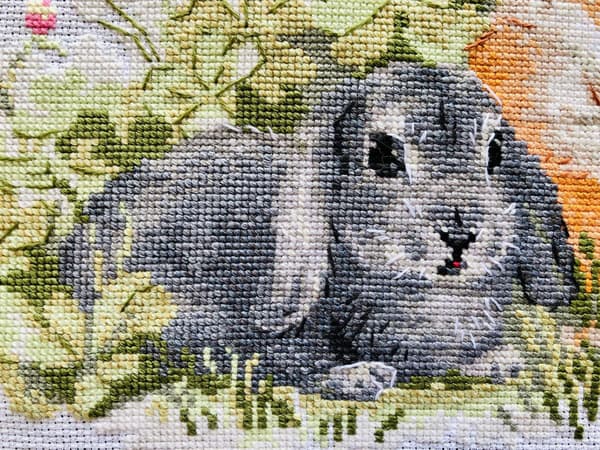 Broderikit Riolis "Sjove kaniner" 40x25 cm