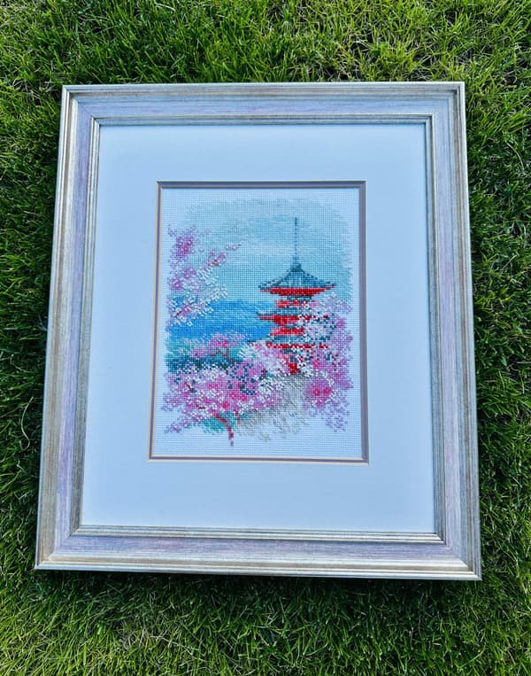 Broderisett Riolis "Sakura. Pagode" 18x24 cm